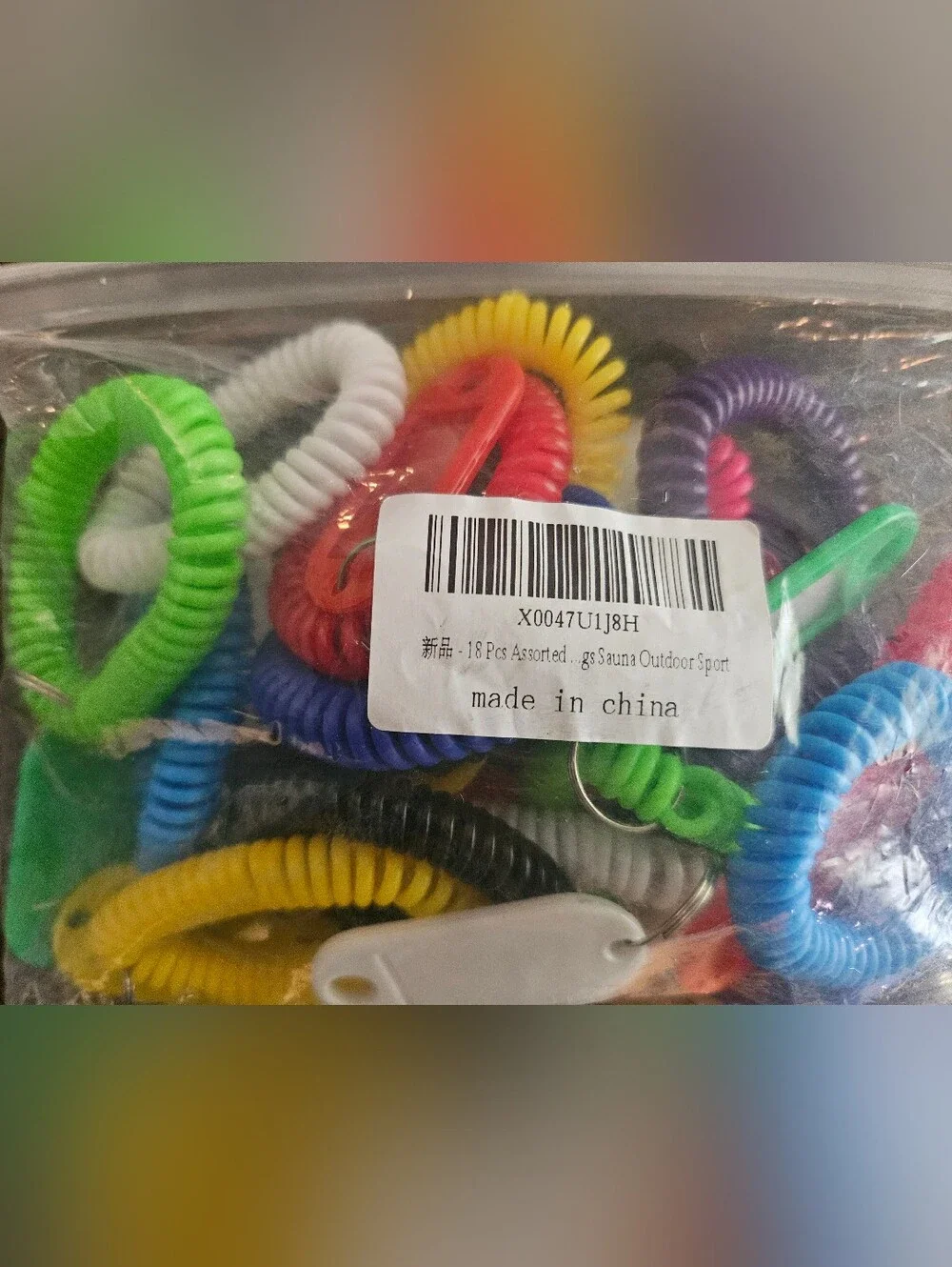 🎉 2 Items/$15 🎉 Coiled Wrist Key Ring with ID Tag ‐ Multiple Colors(18pc)